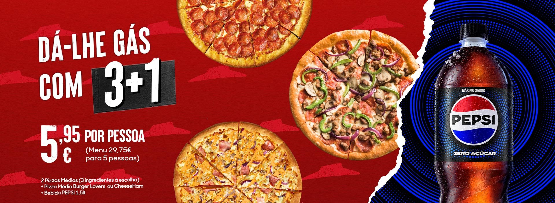 Promoção 3+1 Pizza Hut Pepsi