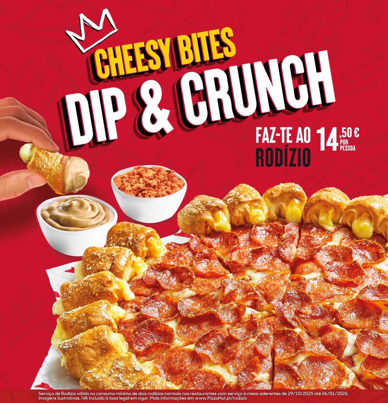 Rodízio Pizza Hut Cheesy Bites Dip & Crunch