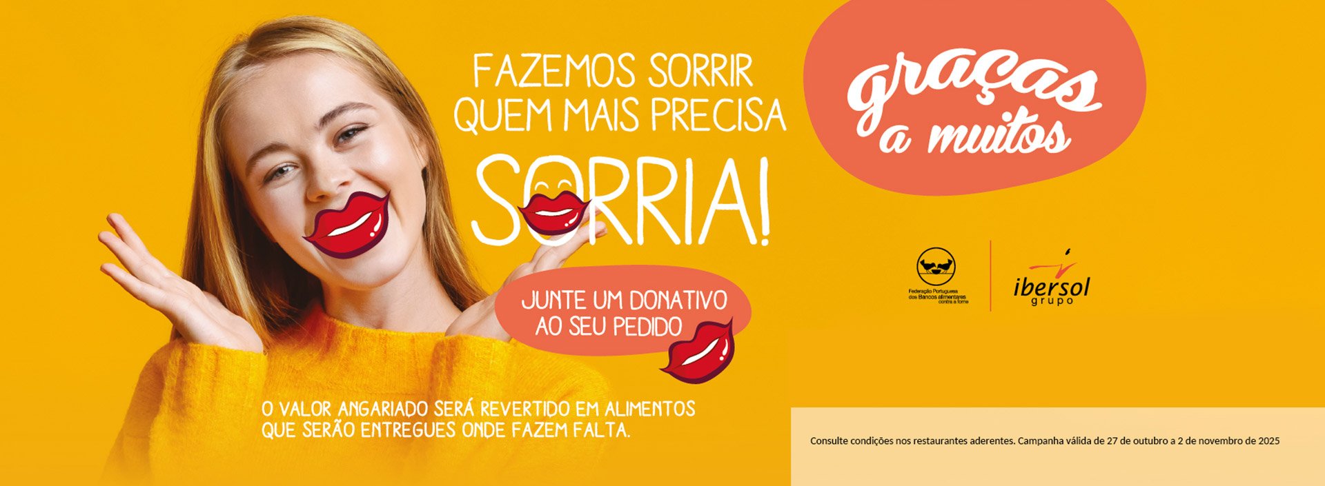 Campanha Graças a Muitos de ajuda para a Federação Portuguesa de Bancos Alimentares