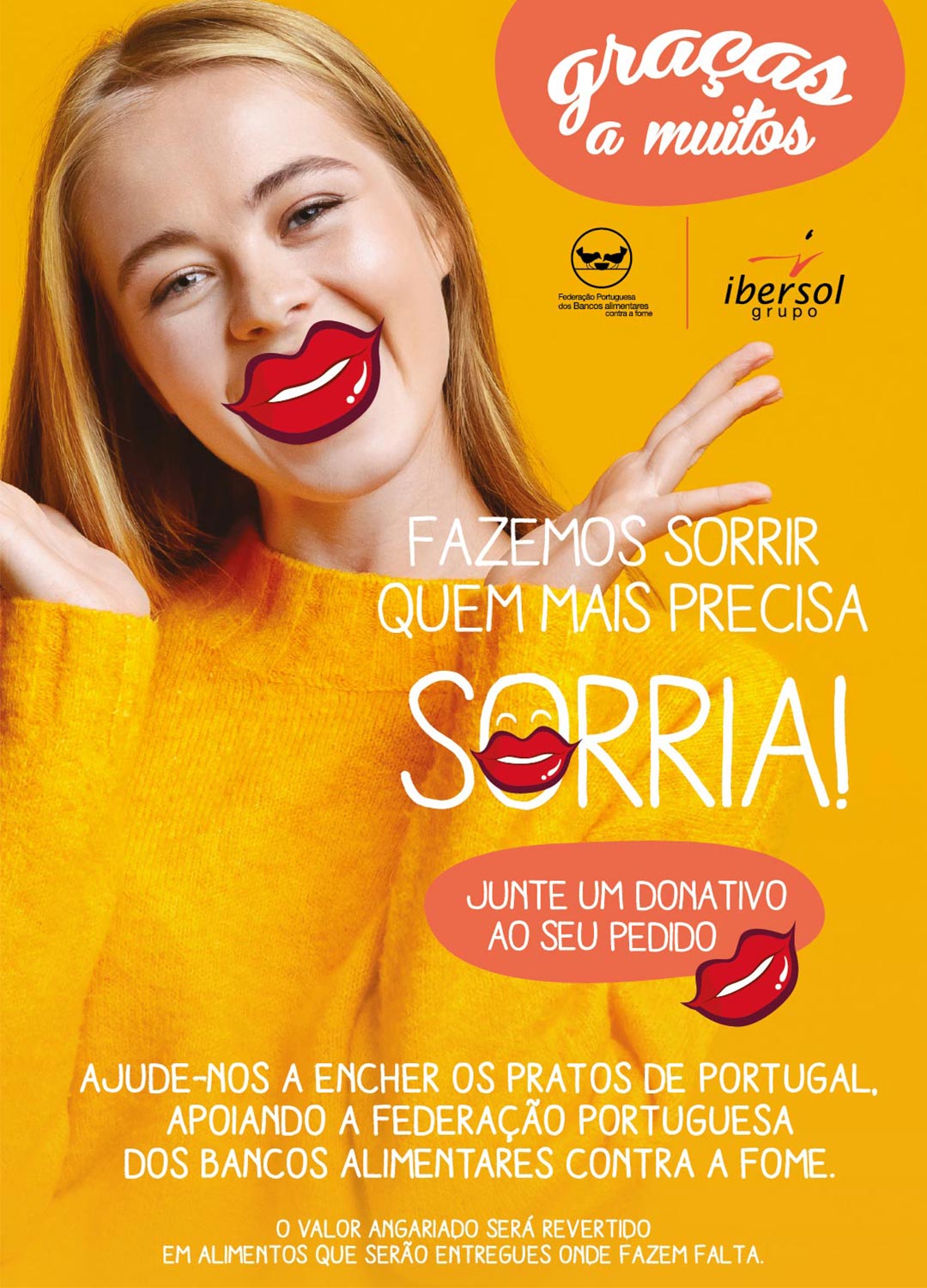 Campanha Graças a Muitos de ajuda para a Federação Portuguesa de Bancos Alimentares