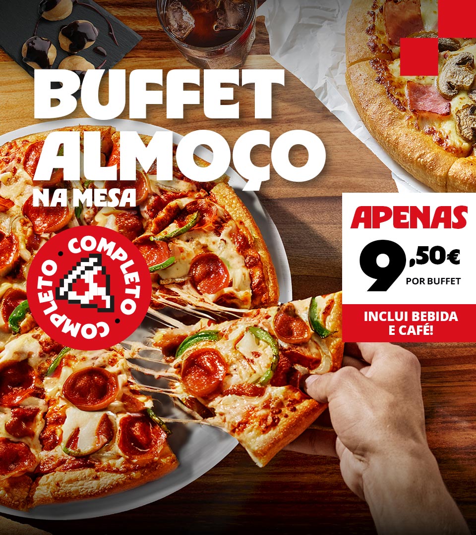Buffet Almoço completo Pizza Hut por 9,50€