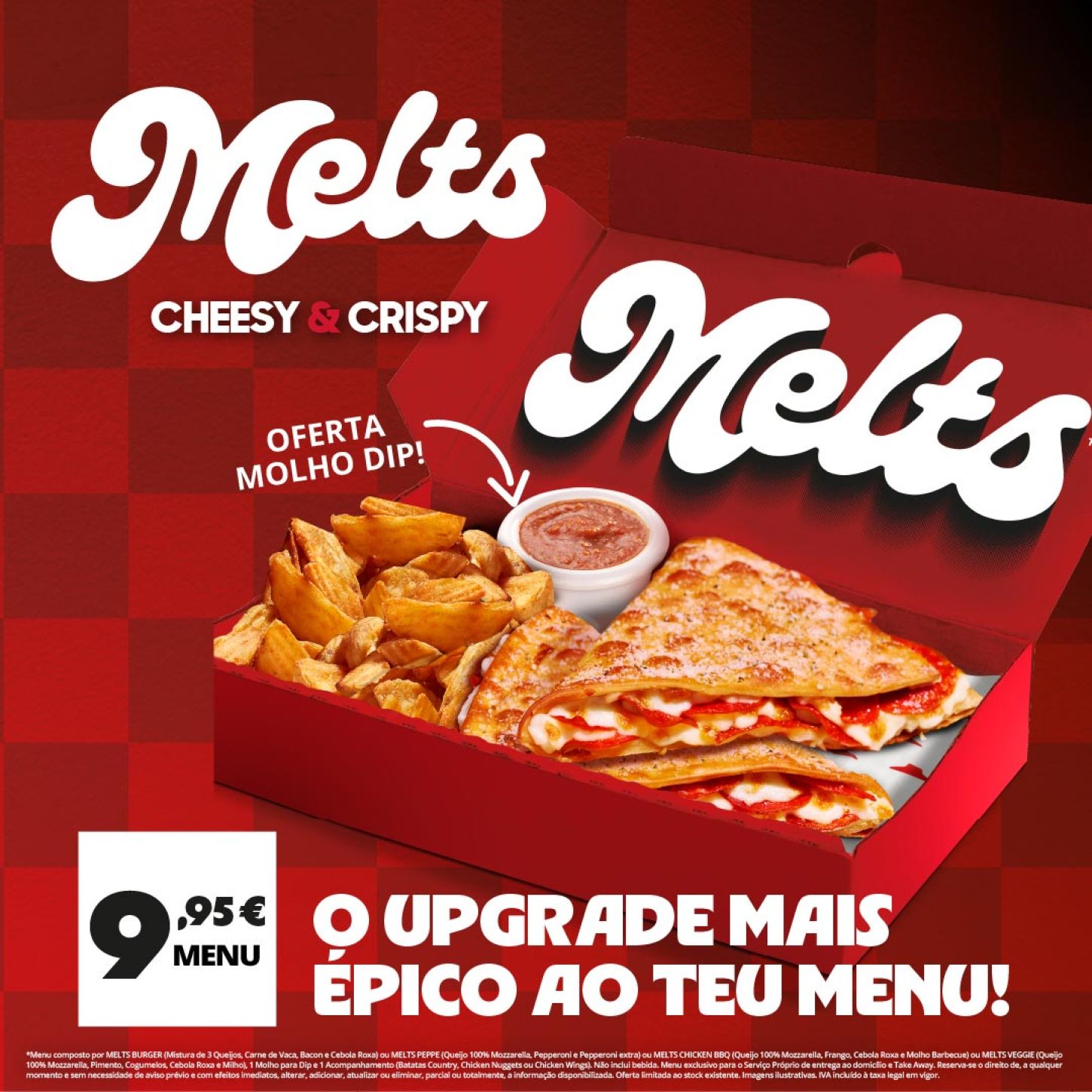 Menu Melts Cheesy & Crispy da Pizza Hut