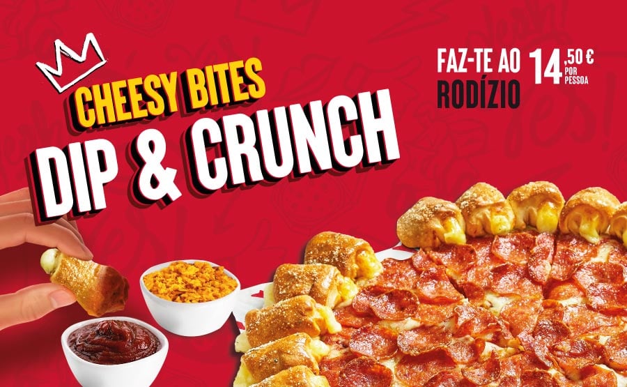 Rodízio Pizza Hut Cheesy Bites Dip & Crunch