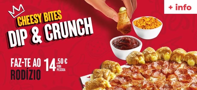 Rodízio Pizza Hut Cheesy Bites Dip & Crunch