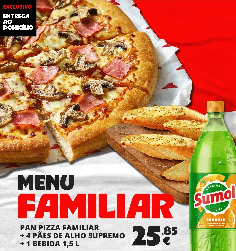 MENU FAMILIAR. Entrega so Domicílio - Pizza Hut