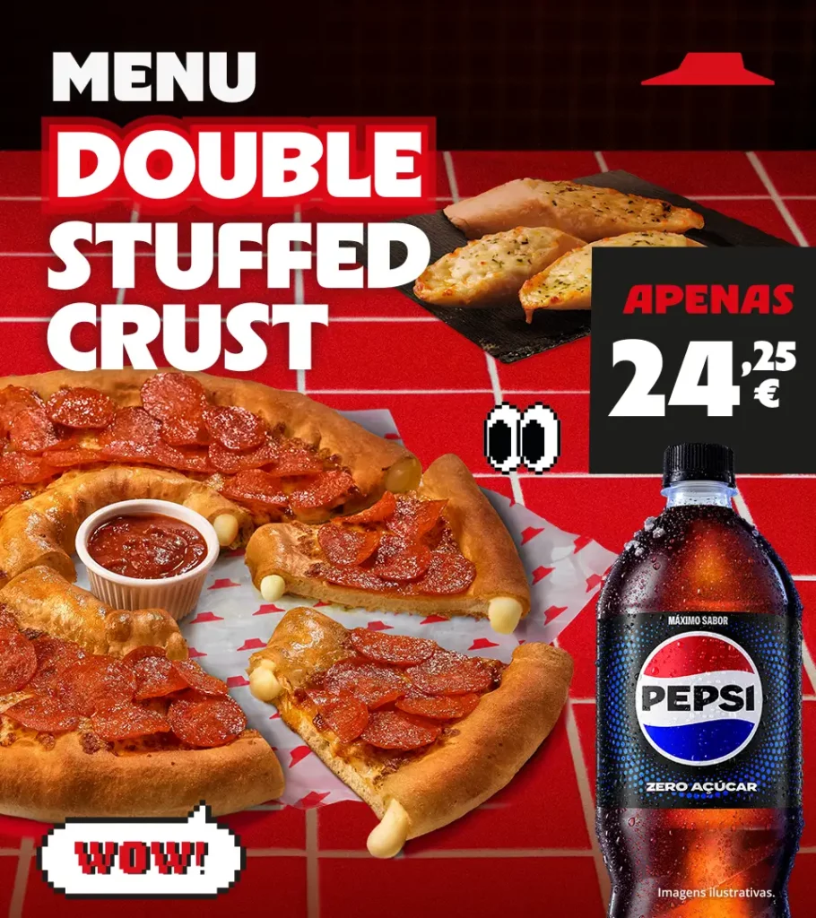 Menu Double Stuffed Crust da Pizza Hut Take Away