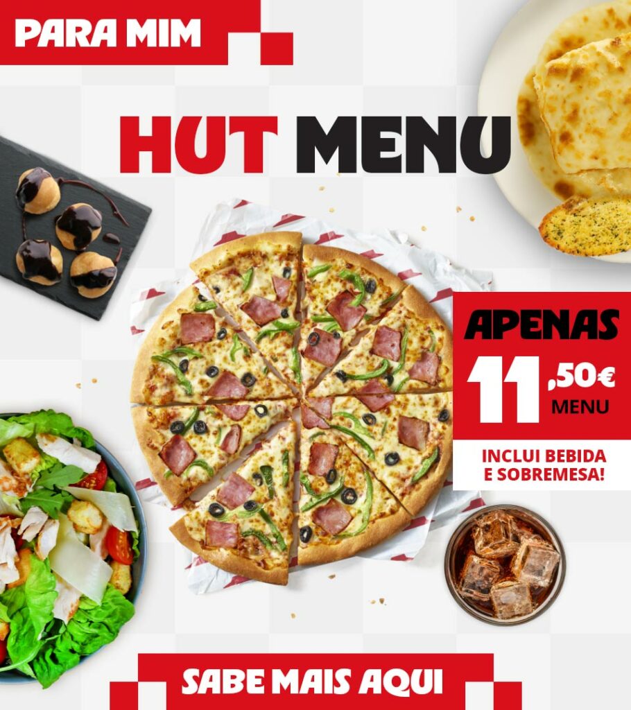 Hut Menu da Pizza Hut com Pizza ou Salada ou Pasta